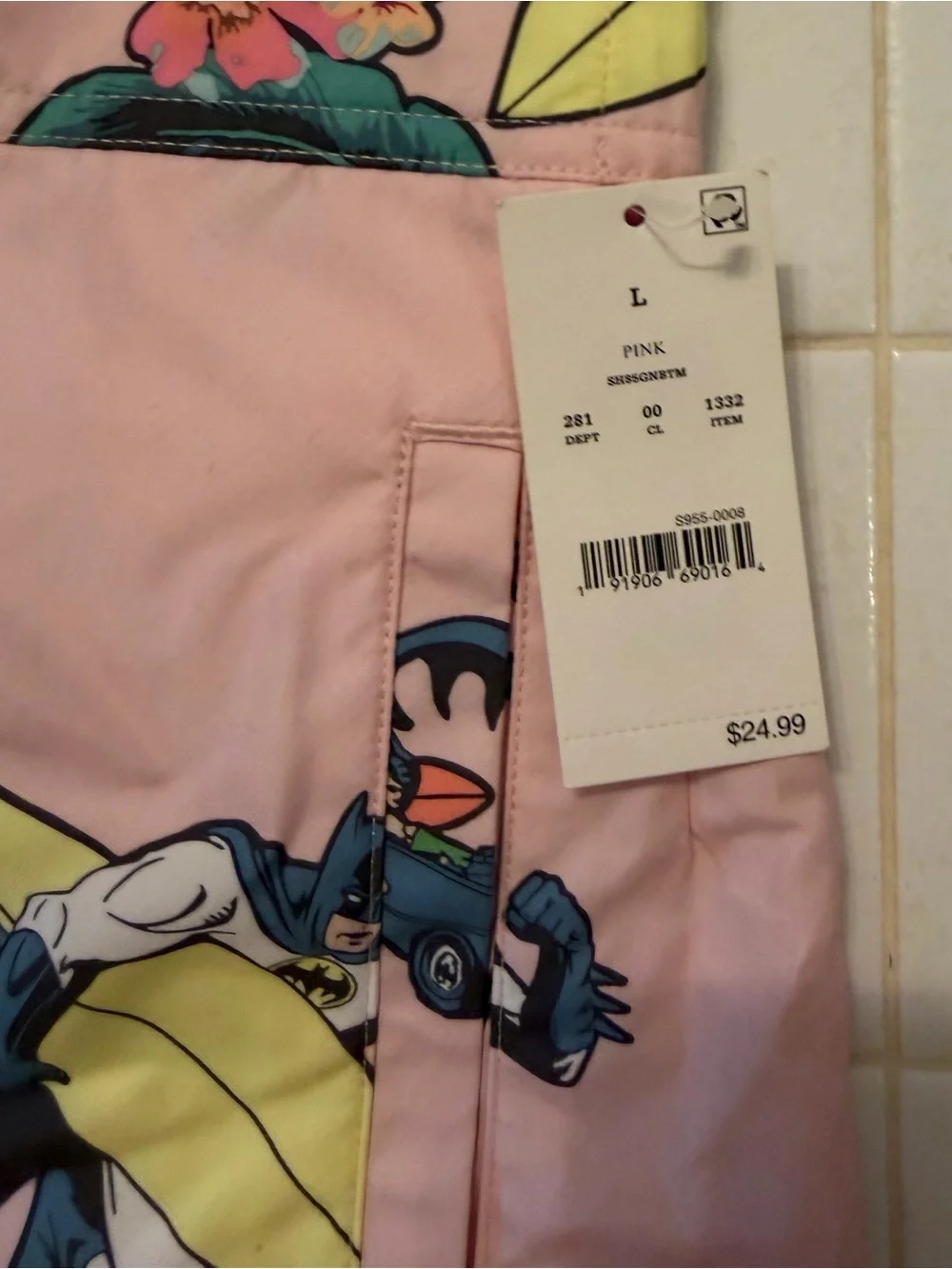 Batman Surf Print Swim Trunks